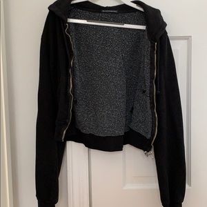 Cropped zip up hoodie